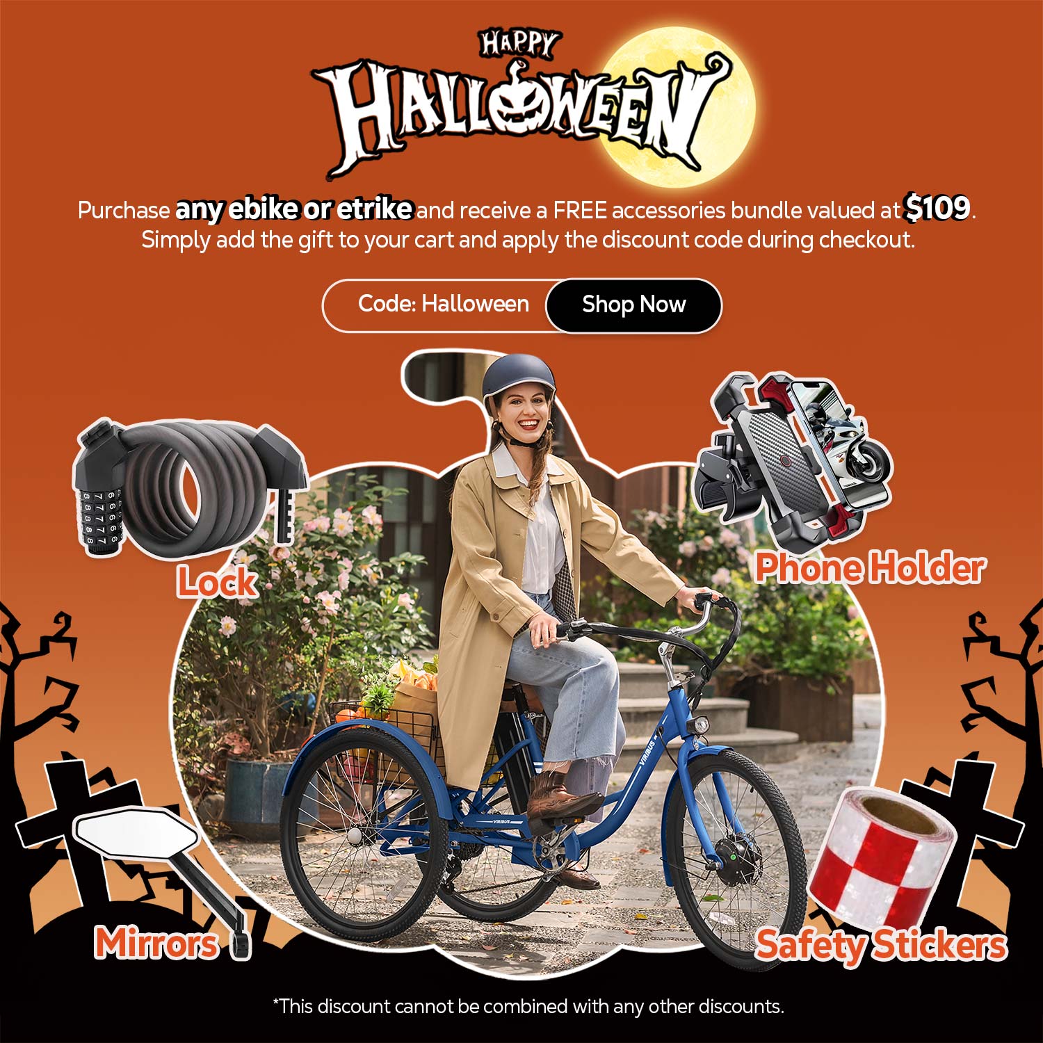 Viribus Bikes -Viribus Free Accessories Bundle Gift for Any Ebike or Etrike Purchase 